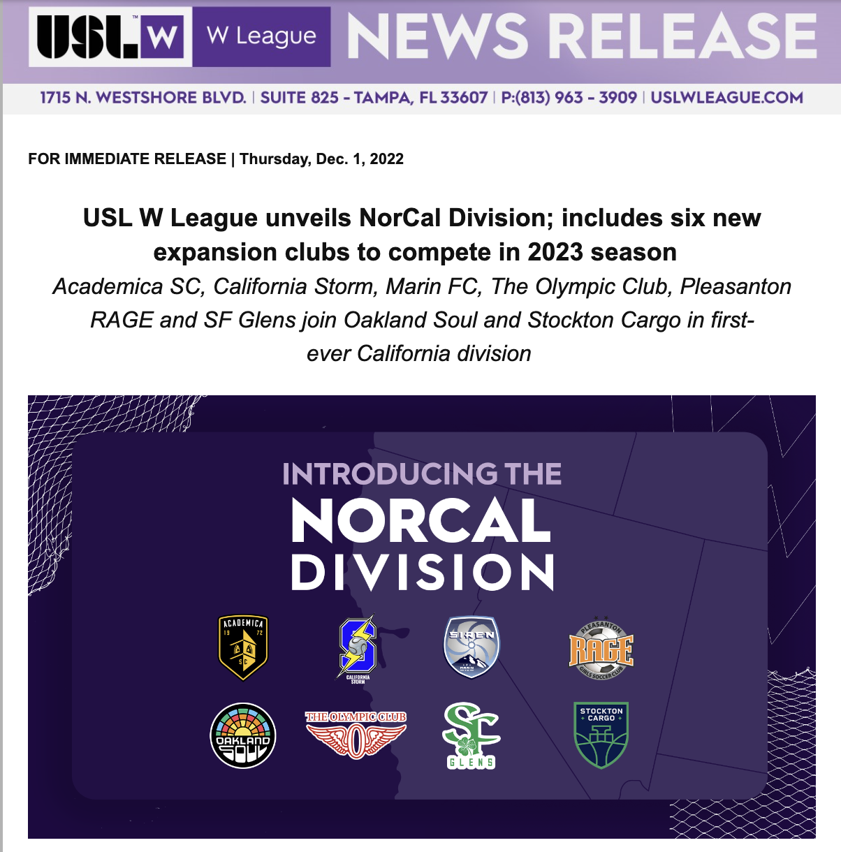 USLw Norcal Division 